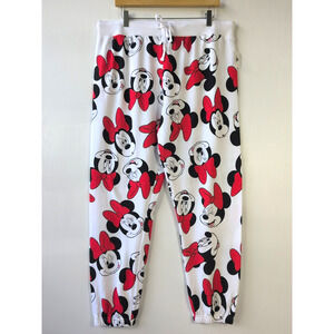 Disney Joggers Womens XL Minnie Mouse All Over Print Lightweight Pants NWT